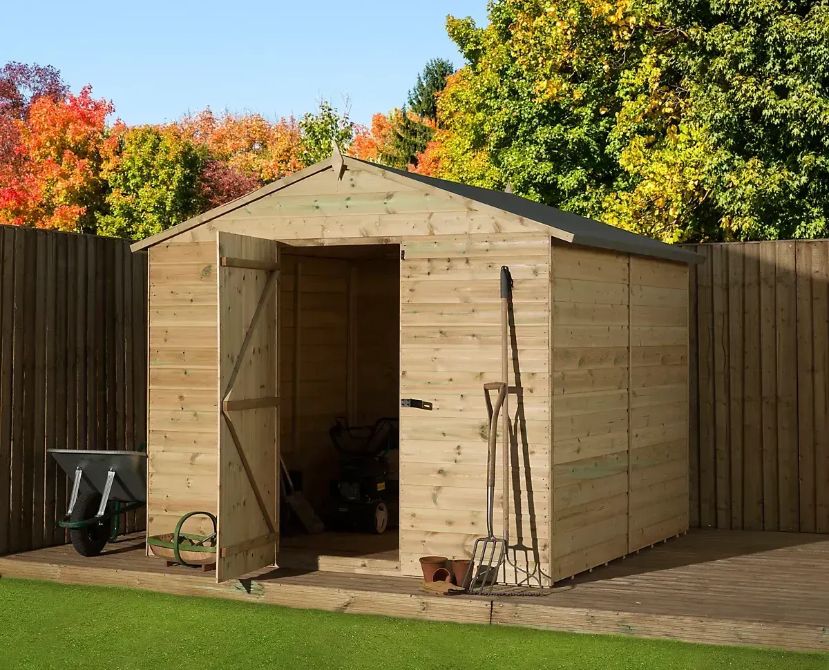 Empire 9000 Premier Apex Shed 8x10 Pressure Treated T&G Wooden Garden Shed